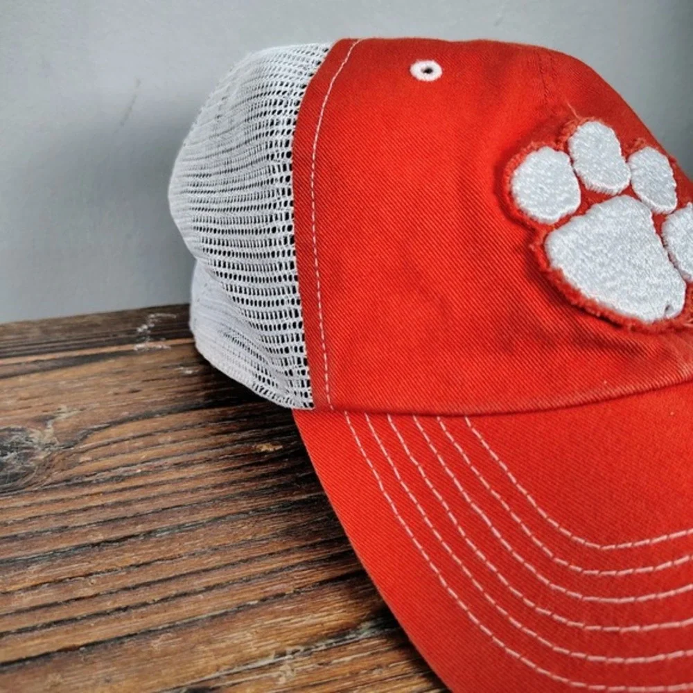 47‎ Brand Clemson Tigers NCAA Trucker Hat Orange Mesh Stretch Fit Cap One Size